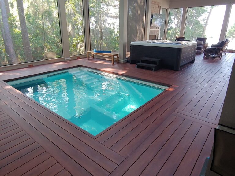 largest swim spa indoor pool