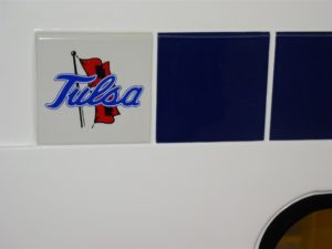 Tulsa University pool tile logo