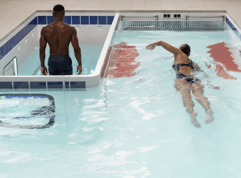 therapy pool with adjustable depth