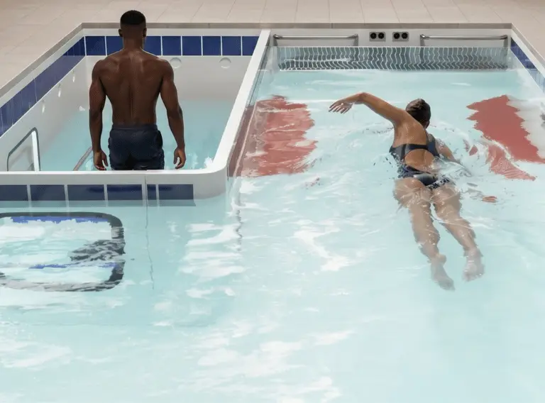 therapy pool with adjustable depth