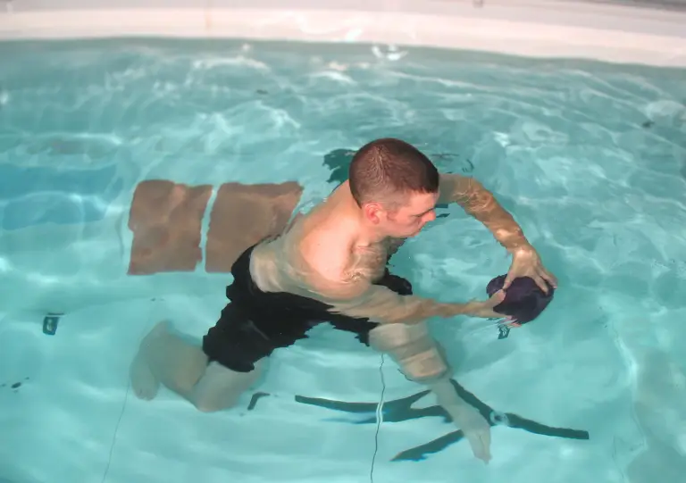 aquatic therapy exercise medicine ball chop