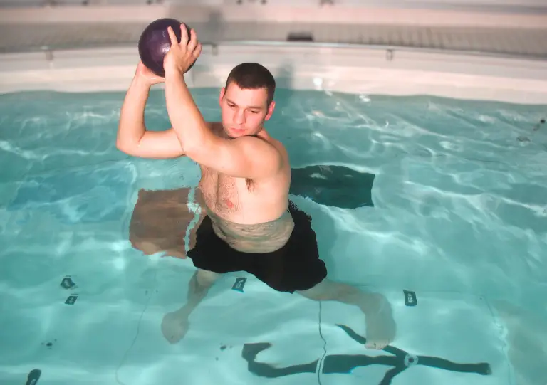 medicine ball chop aquatic therapy exercise